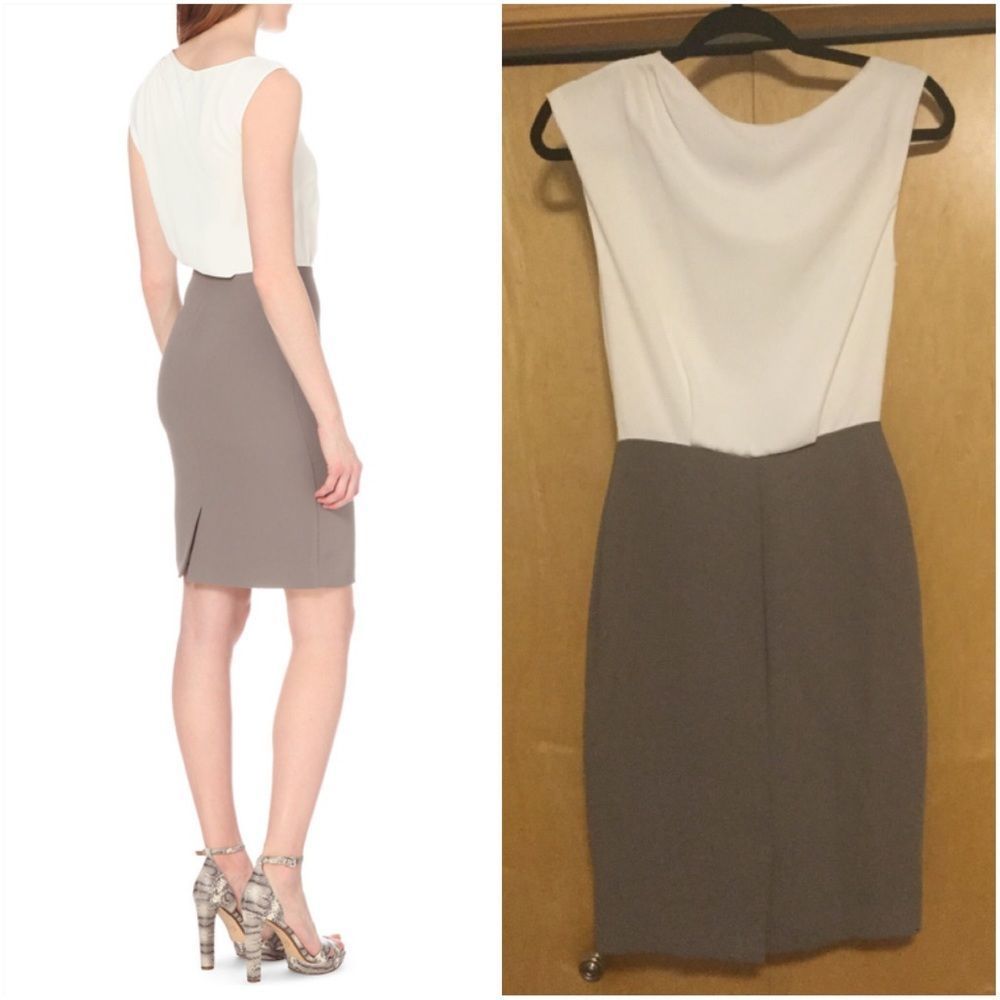 REISS Nima drape neckline crepe dress - Picture 8 of 14